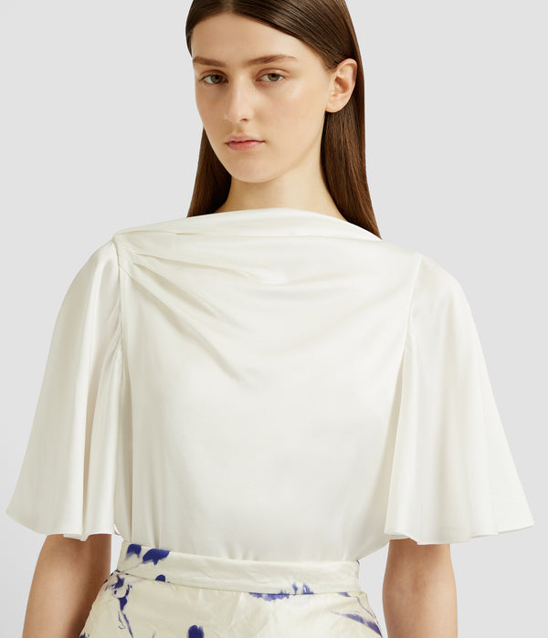Erdem Draped Short Sleeve Top