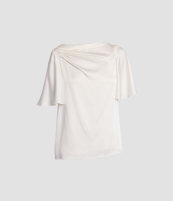 erdem Draped Short Sleeve Top