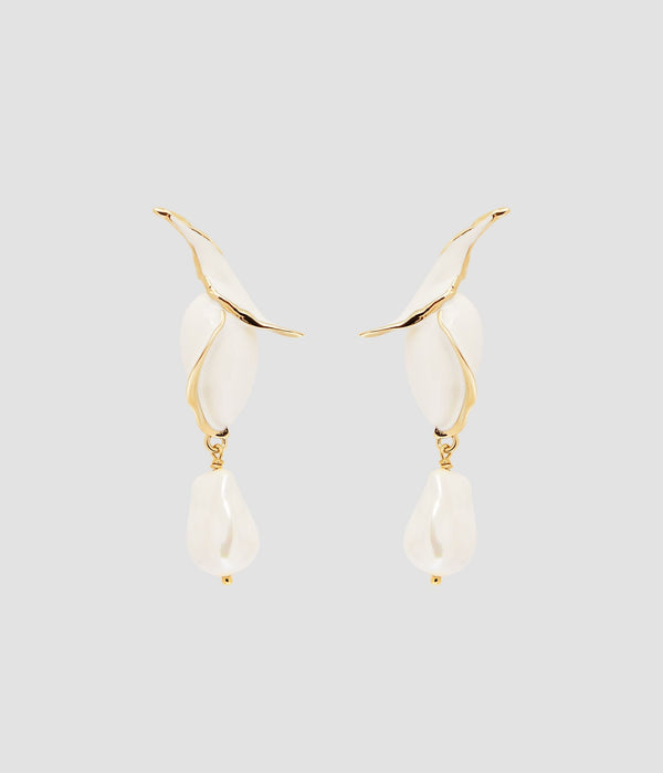 erdem Flower Bud Earring With Pearls