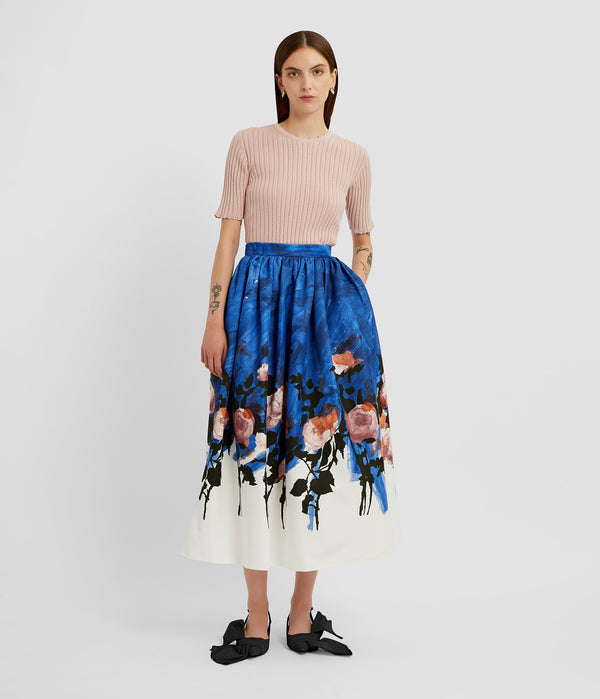 Erdem Gathered Midi Skirt