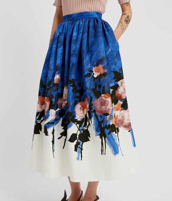 Erdem Gathered Midi Skirt