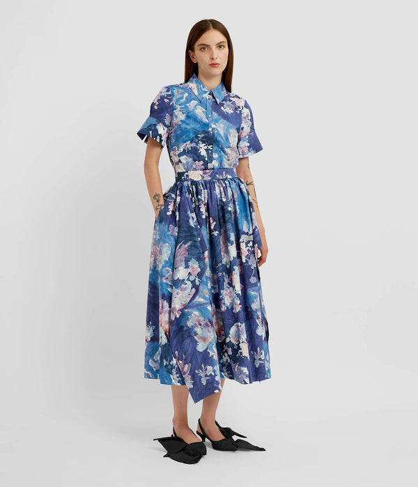 Erdem Gathered Midi Skirt