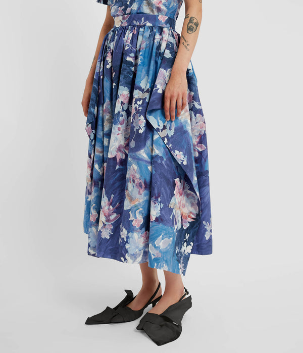 Erdem Gathered Midi Skirt