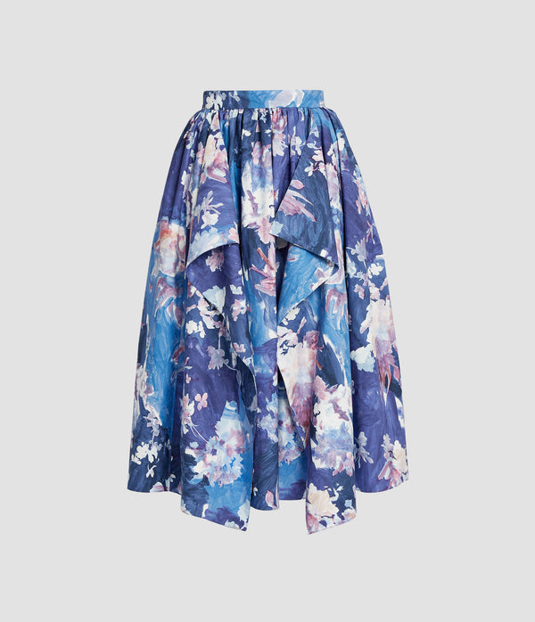 erdem Gathered Midi Skirt