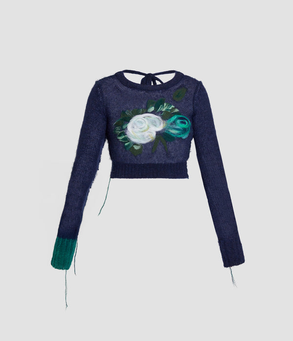 erdem Long Sleeve Cropped Jumper