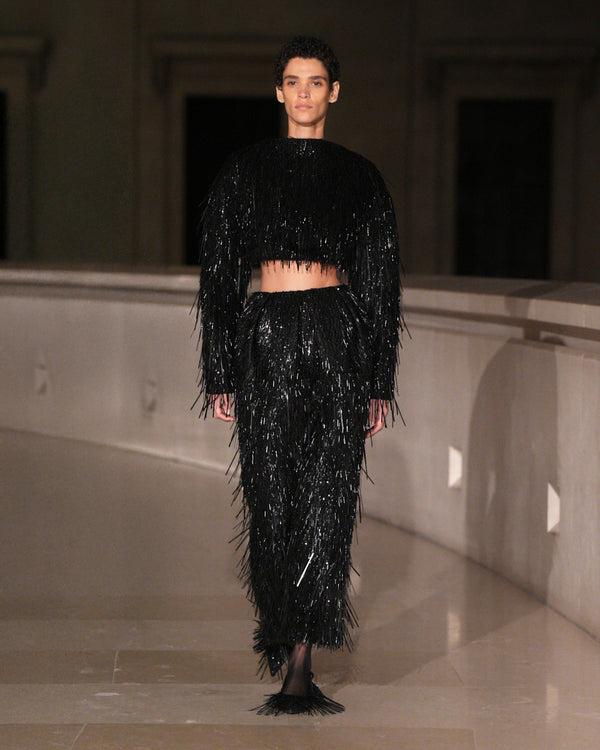 Erdem Long Sleeve Cropped Top