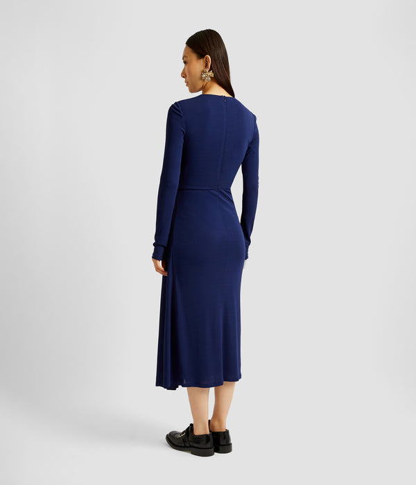 Erdem Long Sleeve Draped Midi Dress
