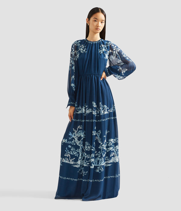 Erdem Long Sleeve Gown