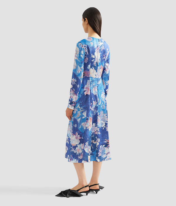 Erdem Long Sleeve Midi Cocktail Dress