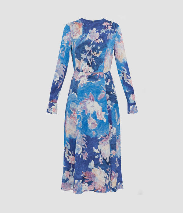 erdem Long Sleeve Midi Cocktail Dress
