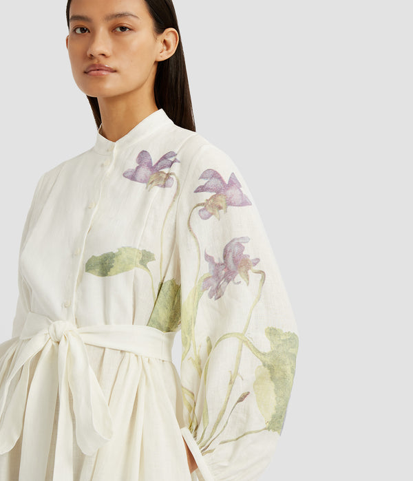 Erdem Long Sleeve Midi Dress