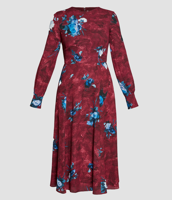 erdem Long Sleeve Midi Dress