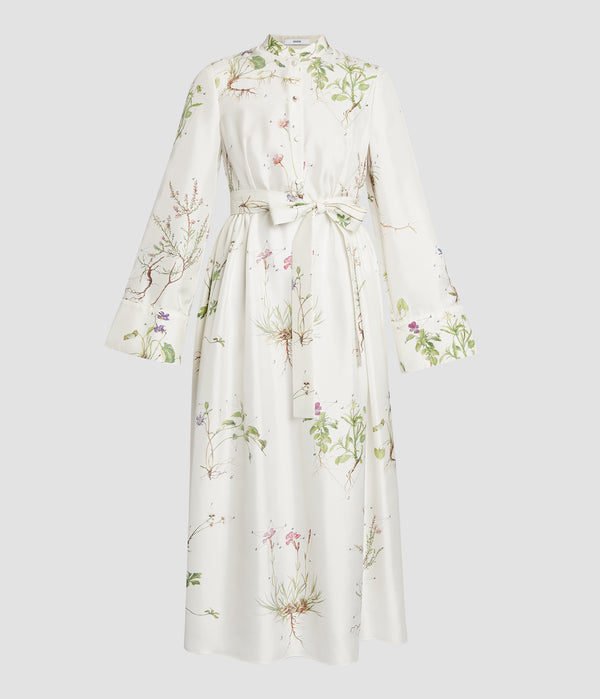 erdem Long Sleeve Midi Dress