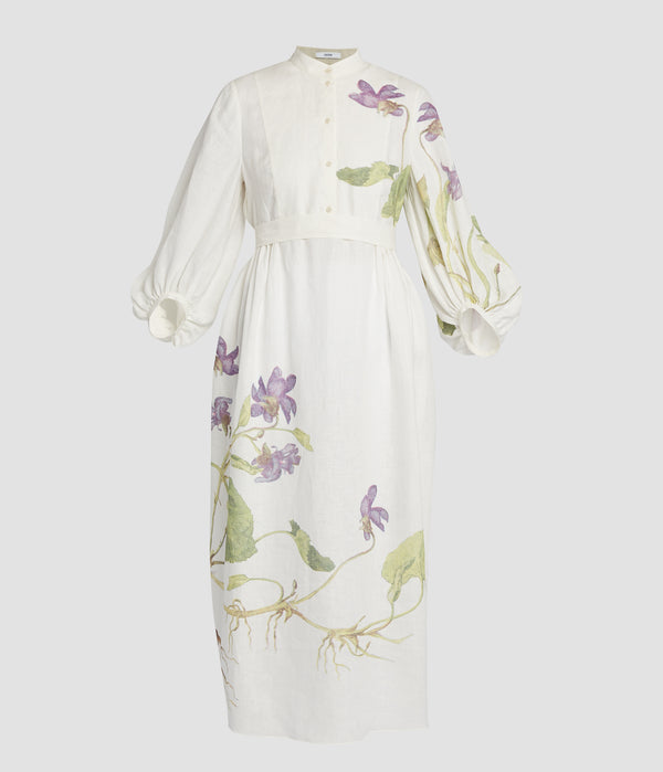 erdem Long Sleeve Midi Dress