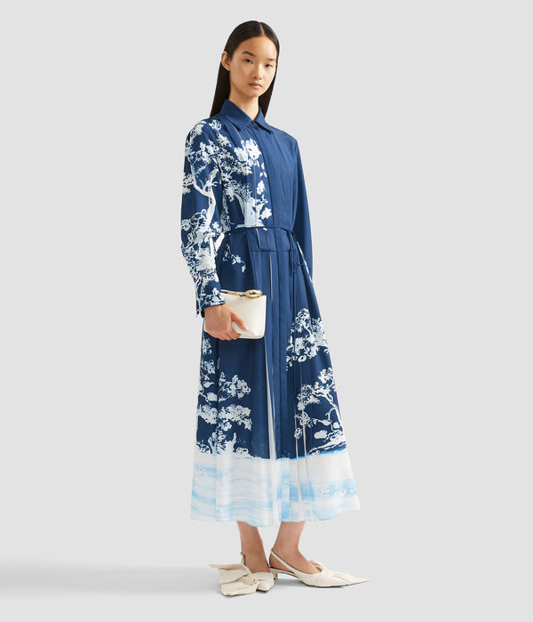 Erdem Long Sleeve Midi Shirt Dress