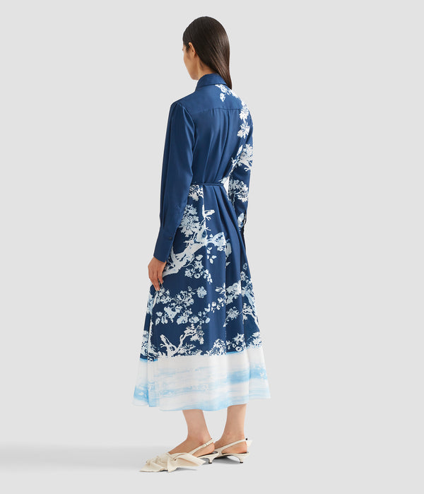 Erdem Long Sleeve Midi Shirt Dress