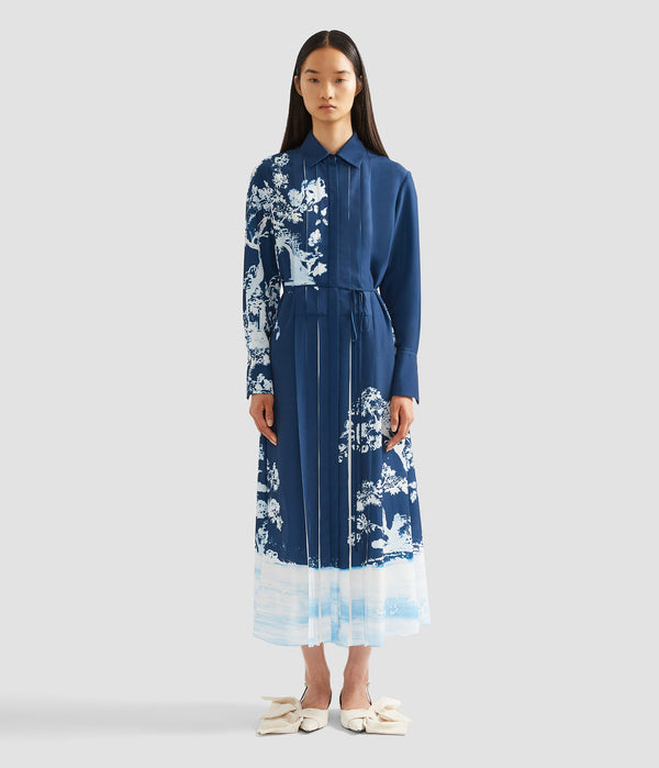 Erdem Long Sleeve Midi Shirt Dress