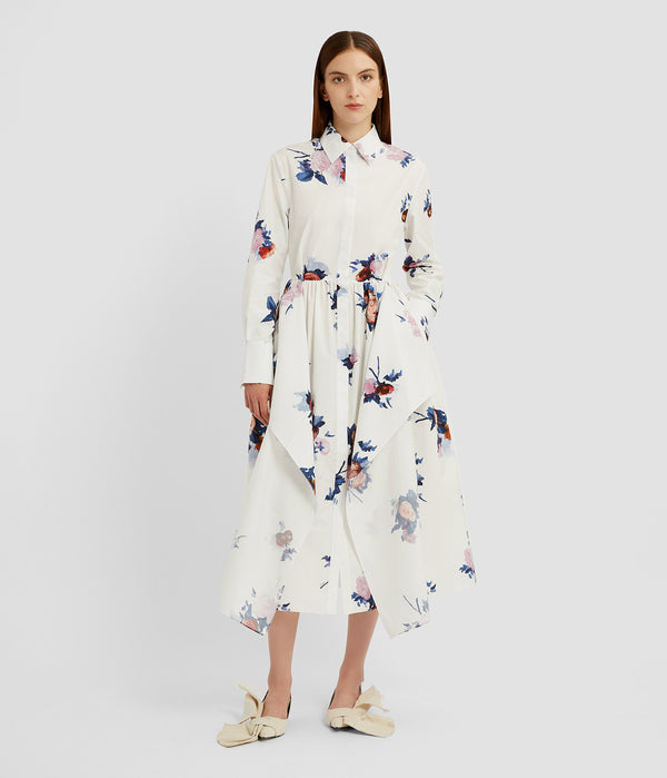 Erdem Long Sleeve Midi Shirt Dress