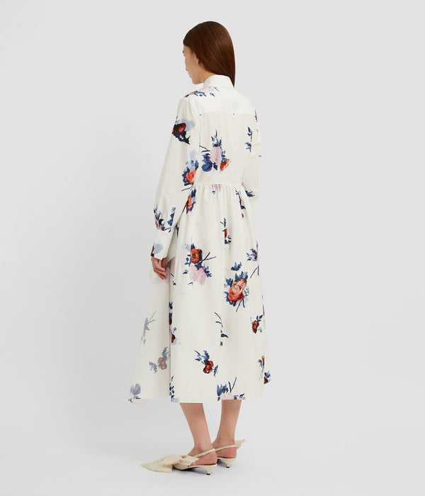 Erdem Long Sleeve Midi Shirt Dress