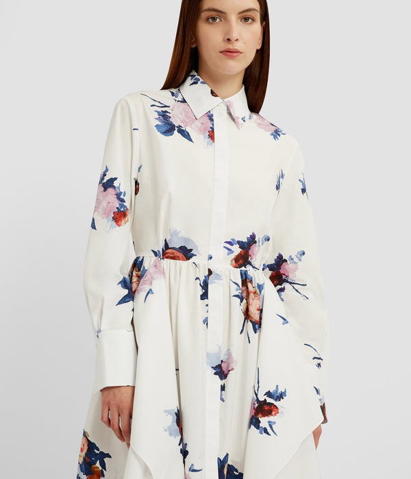 Erdem Long Sleeve Midi Shirt Dress