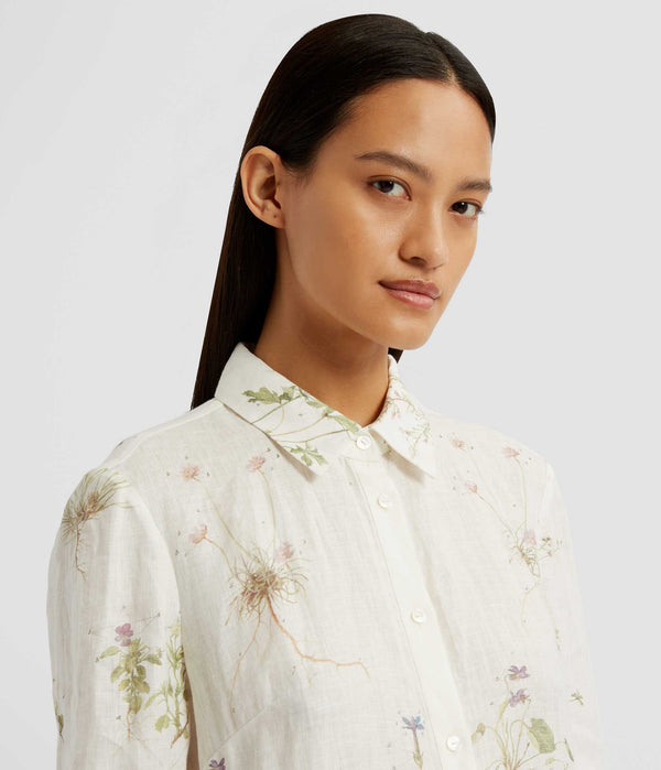 Erdem Long Sleeve Midi Shirt Dress