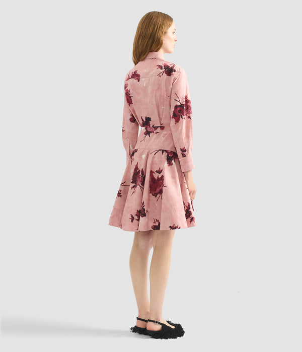 Erdem Long Sleeve Mini Shirt Dress