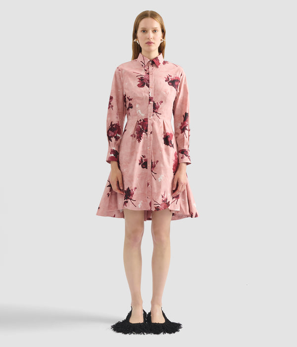 Erdem Long Sleeve Mini Shirt Dress