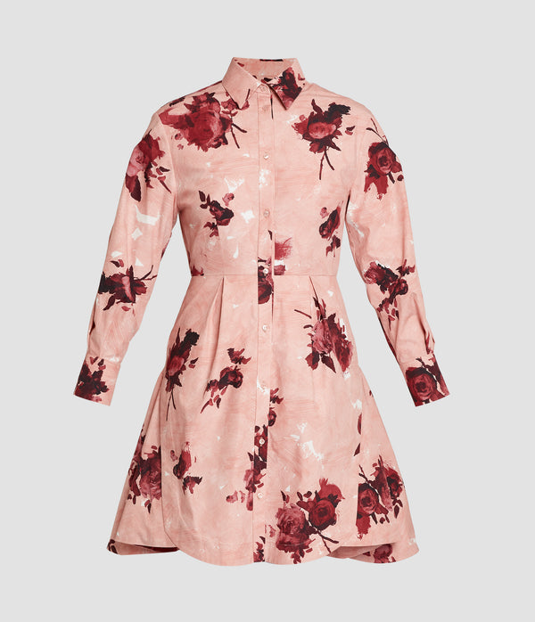 erdem Long Sleeve Mini Shirt Dress