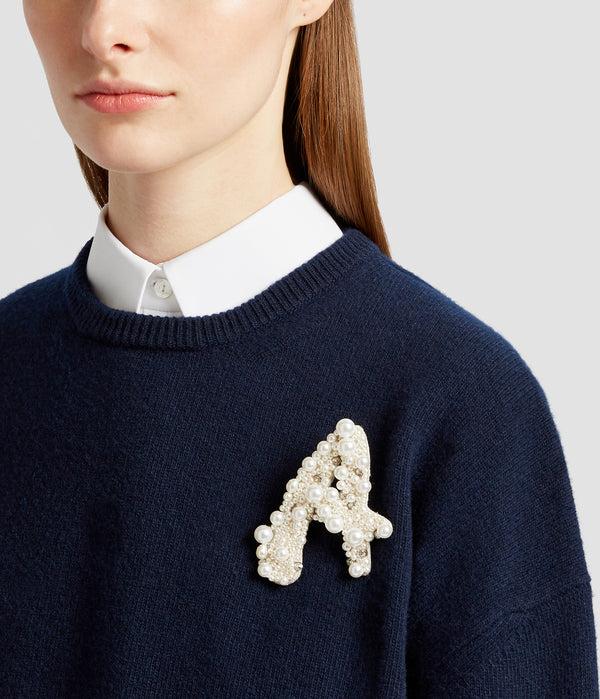 Erdem Pearl Alphabet Brooch A