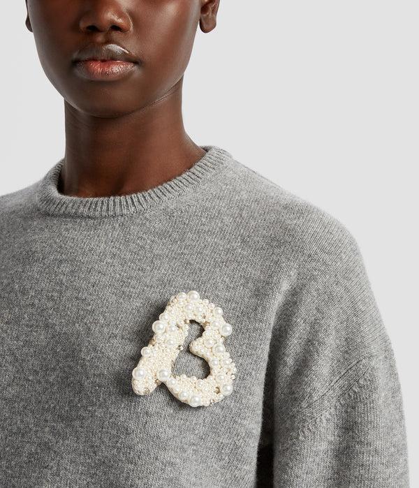 Erdem Pearl Alphabet Brooch B