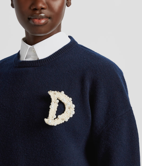 Erdem Pearl Alphabet Brooch D