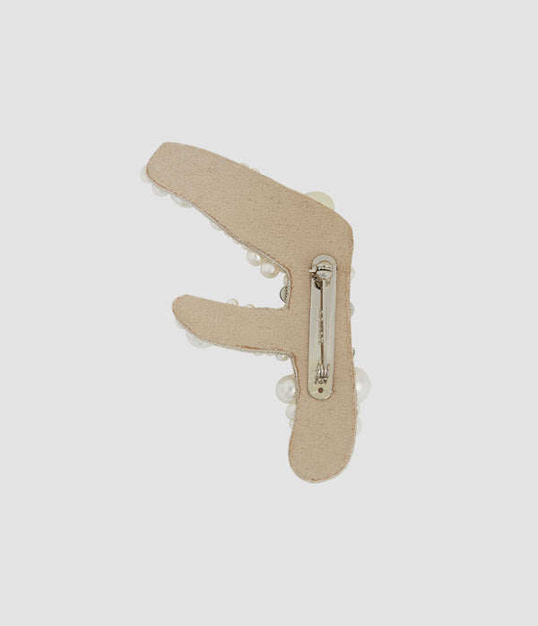 Erdem Pearl Alphabet Brooch F