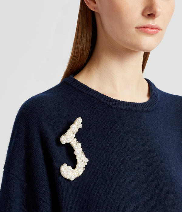 Erdem Pearl Alphabet Brooch J