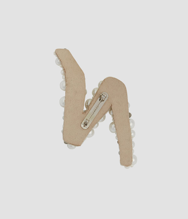 Erdem Pearl Alphabet Brooch N