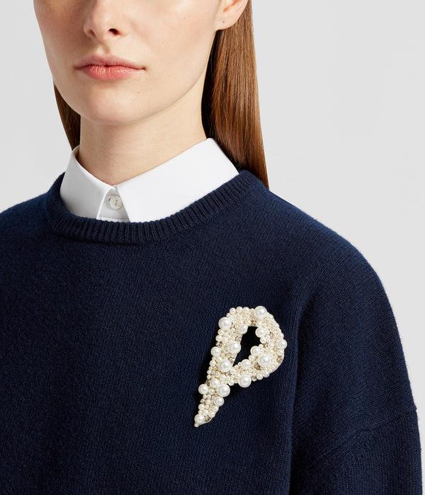 Erdem Pearl Alphabet Brooch P