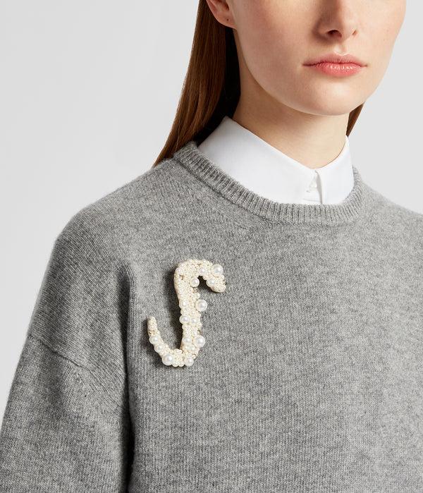 Erdem Pearl Alphabet Brooch S