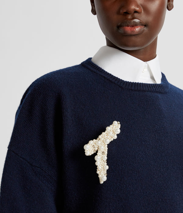 Erdem Pearl Alphabet Brooch T