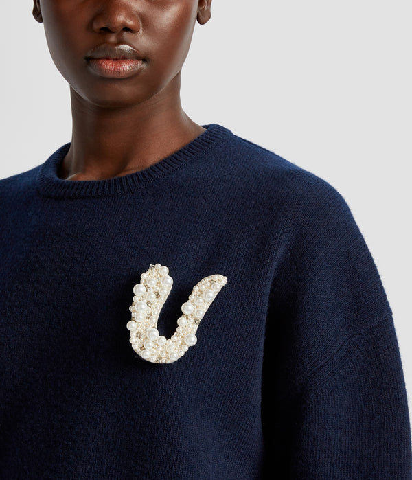 Erdem Pearl Alphabet Brooch U