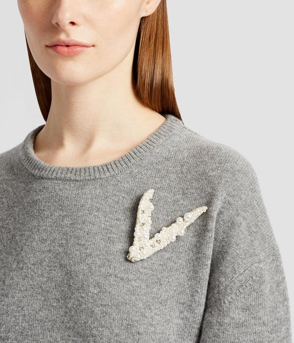 Erdem Pearl Alphabet Brooch V