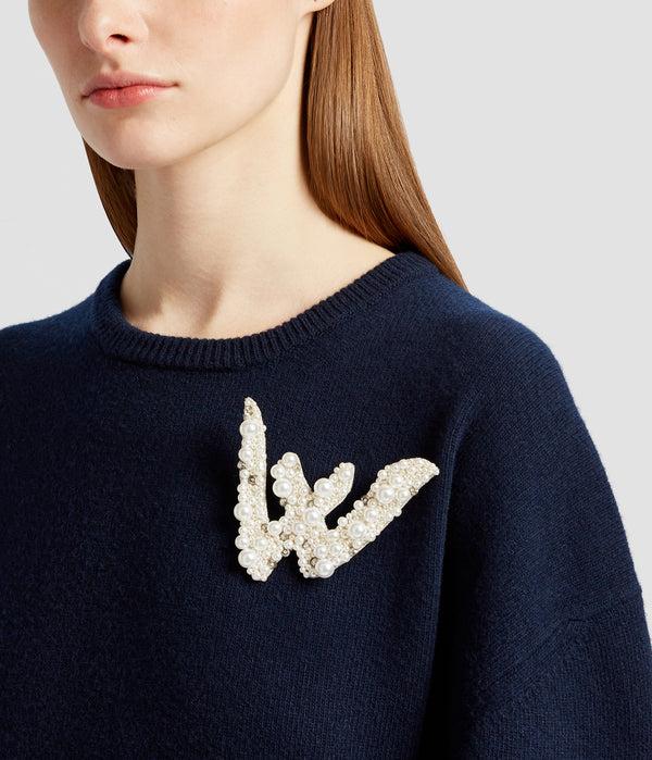 Erdem Pearl Alphabet Brooch W