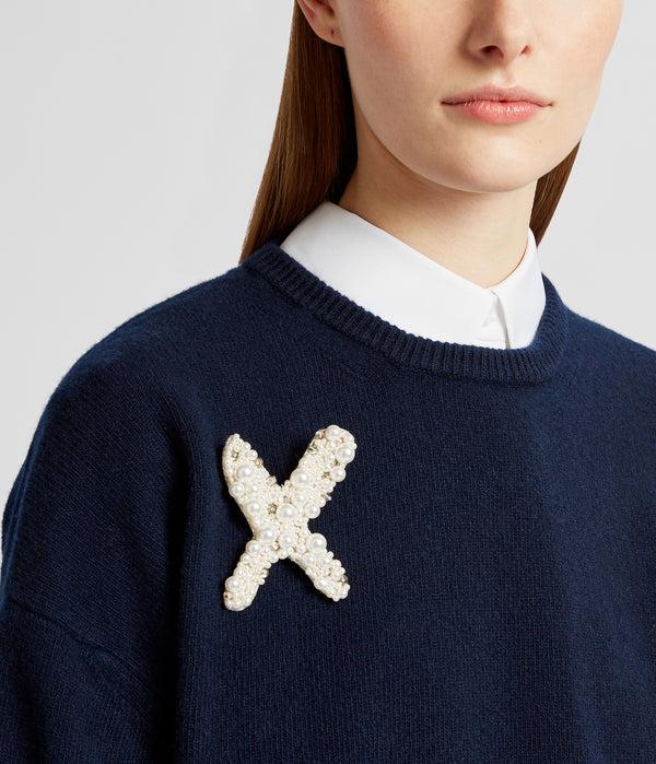 Erdem Pearl Alphabet Brooch X