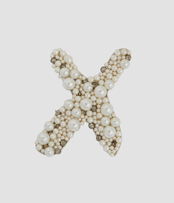 erdem Pearl Alphabet Brooch X