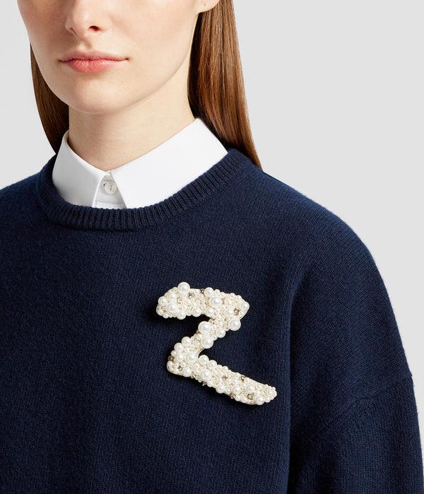 Erdem Pearl Alphabet Brooch Z