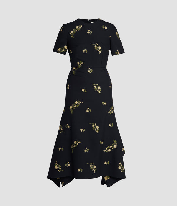 erdem Short Sleeve Midi Dress