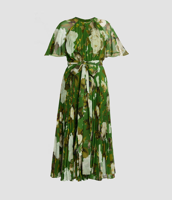 erdem Short Sleeve Midi Dress