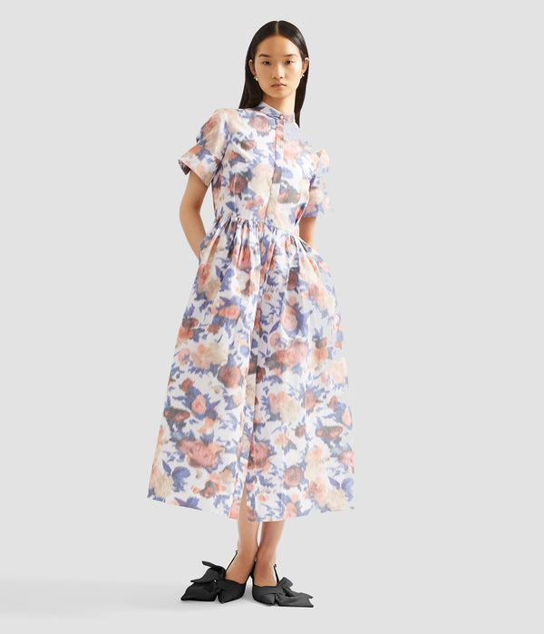 Erdem Short Sleeve Midi Dress