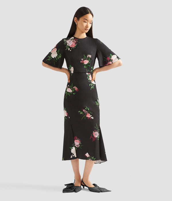 Erdem Short Sleeve Midi Dress