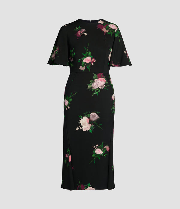 erdem Short Sleeve Midi Dress