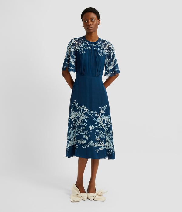 Erdem Short Sleeve Midi Dress