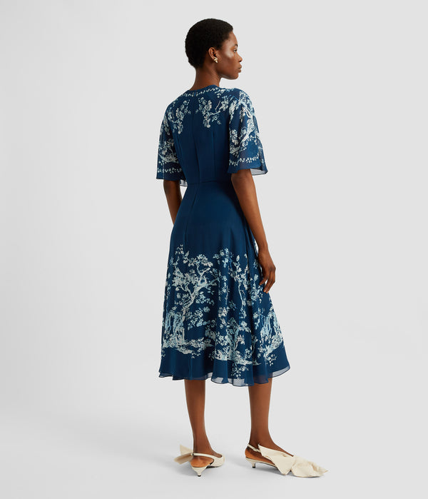 Erdem Short Sleeve Midi Dress
